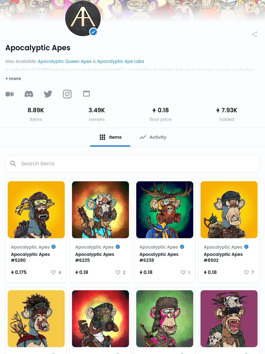 EnglishAape's tweet photo. ❤GOOD EVENING AAPES❤
@AAPEQueens @Fityeth @DJWienerNFT @Ryan_UKNFT 
If you're looking to get in on the best Ape project on the planet then look no further than the @apocalypticapes. 
These on @opensea are only 0.18 eth. Buy why you can at this price! 
#Peace #Bullsrule
❤❤ https://t.co/tiLFQwAwlH
