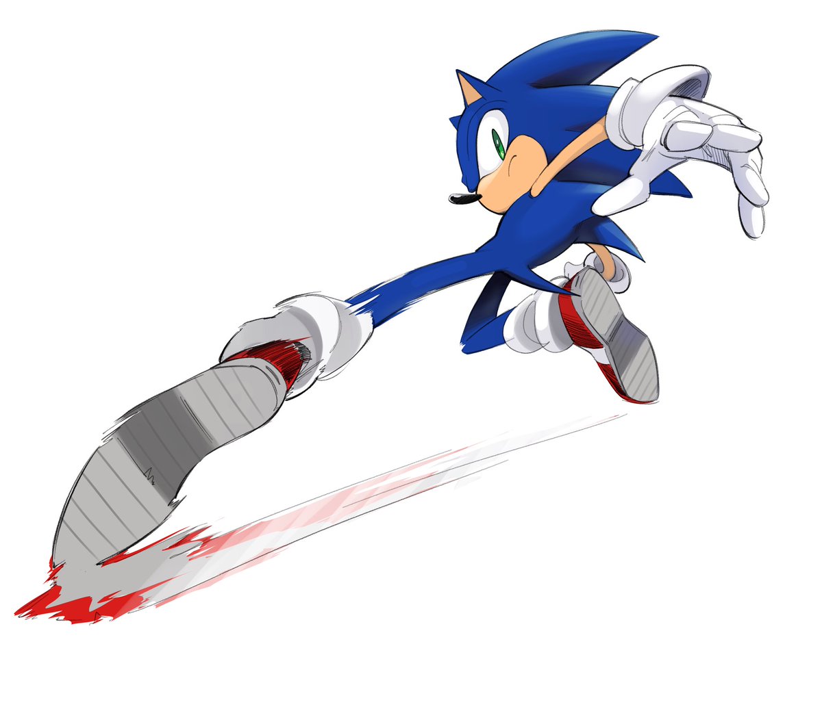 sonic the hedgehog 1boy gloves male focus green eyes solo furry male white gloves  illustration images