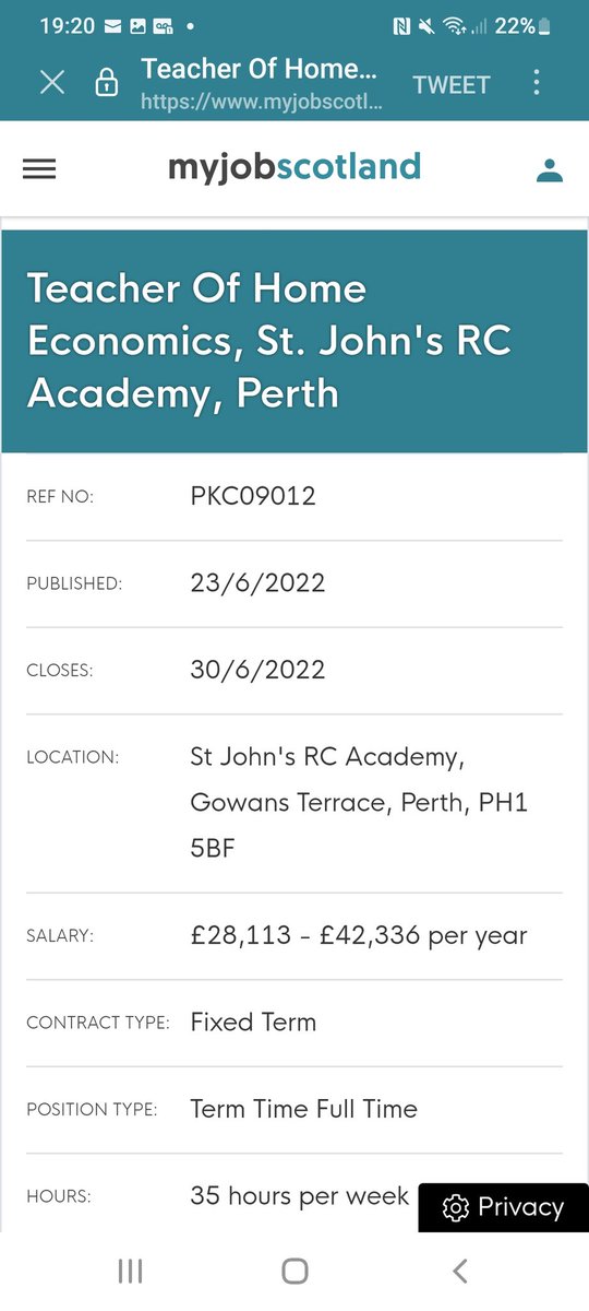 st_johnsacademy's tweet photo. We are recruiting for a Home Economics Teacher. Come and join the amazing team at St John's RC Academy. https://t.co/pARE4lpahp