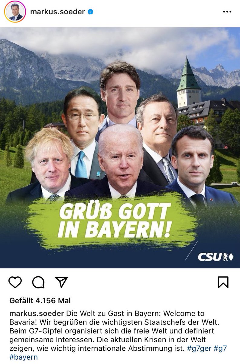 Bayerns Ministerpräsident begrüßt die G6👇
