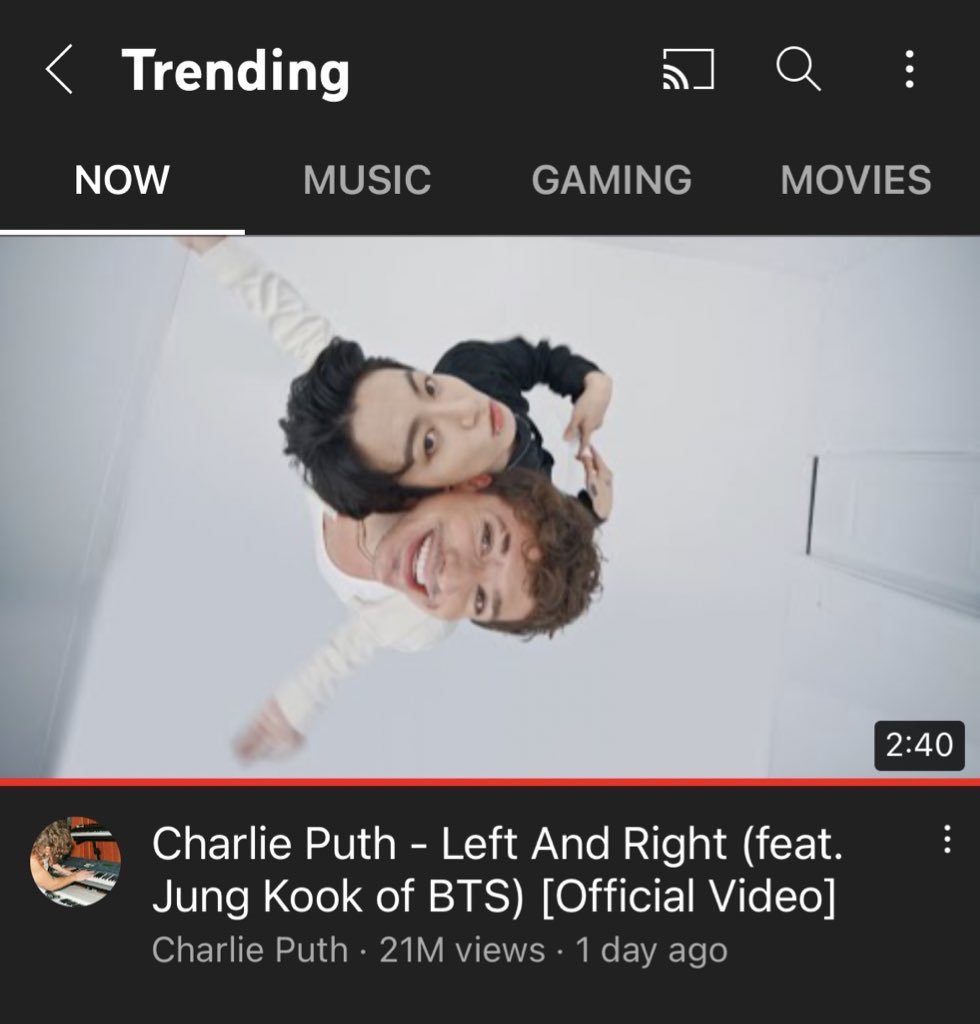BTSChartEgypt's tweet photo. [NEW]

For the 2nd day in a row, #LeftAndRight by #CharliePuthxJungkook is trending at #1 overall and at #1 for Music as well in Egypt! 

#KeepStreamingEgypt #LongevityIsKey #BTS  #EgyArmy https://t.co/AclZg1bHsU