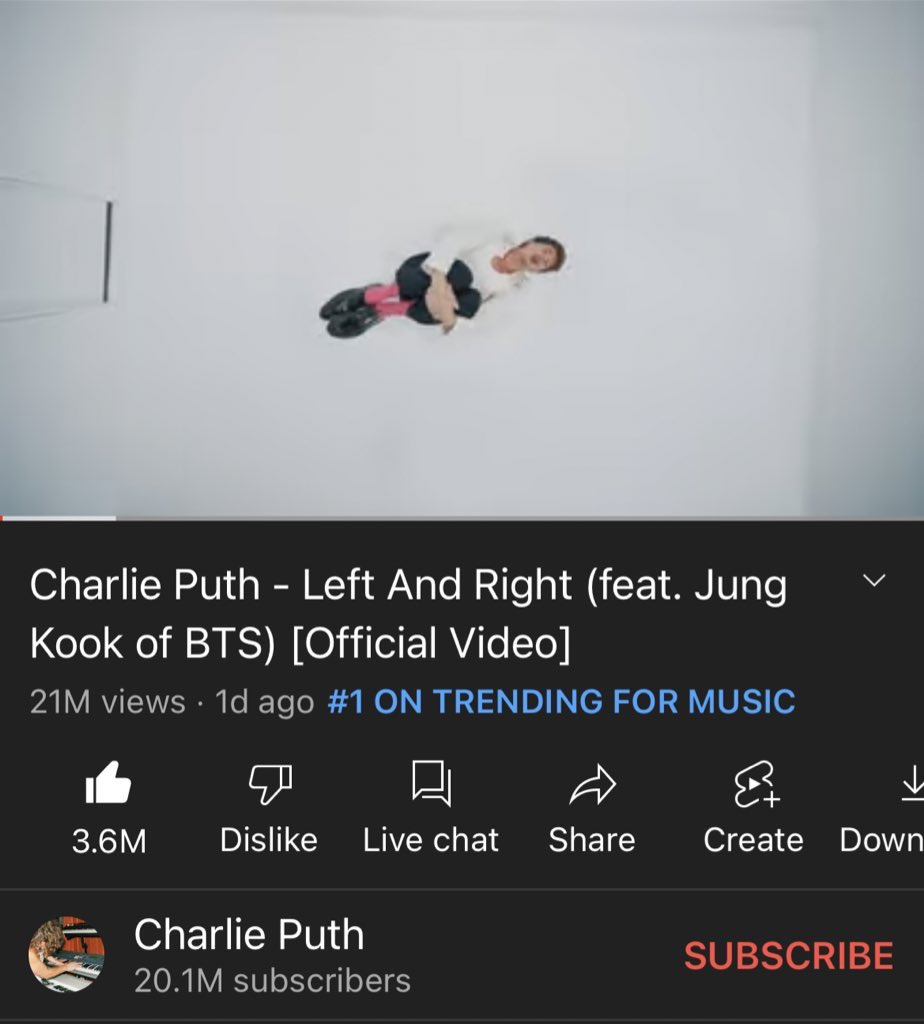 BTSChartEgypt's tweet photo. [NEW]

For the 2nd day in a row, #LeftAndRight by #CharliePuthxJungkook is trending at #1 overall and at #1 for Music as well in Egypt! 

#KeepStreamingEgypt #LongevityIsKey #BTS  #EgyArmy https://t.co/AclZg1bHsU