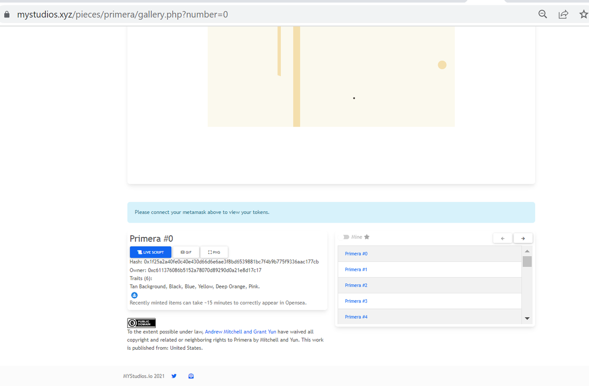 Primera are always available to view and interact with in our gallery page:
mystudios.xyz/pieces/primera…