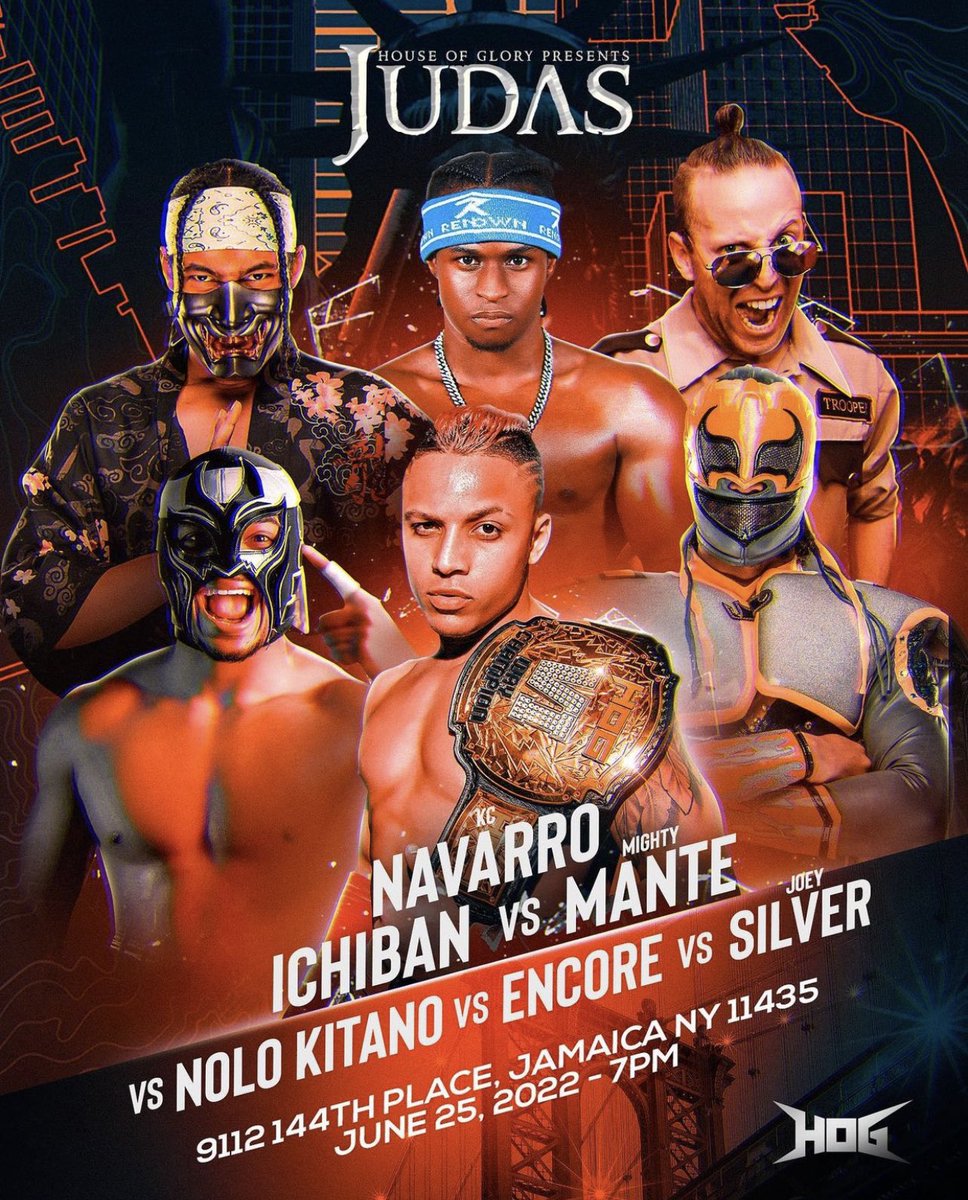 UVProducts's tweet photo. @HOGwrestling presents #HOGJudas tonight live on @FiteTV
#CruiserweightTitle
- KC Navarro (c) vs. Joey Silver v @MannyLucha v Encore v Ichiban v Nolo kitano
- Low Ki vs. Lince Dorado
- The Mane Event vs Hermanos Lee
#prowrestling
#WatchOnFITE
#SUPPORTINDEPENDENT https://t.co/dQ5YcNv1aj