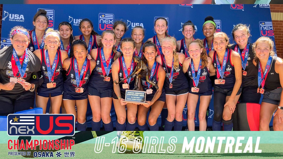 USAFieldHockey's tweet image. Congratulations to the U-16 Girls Nexus Championship, presented by @OsakaHockey, medalists! ⭐️

🥇Cortina
🥈 Salt Lake City
🥉Montreal

#NXC2022