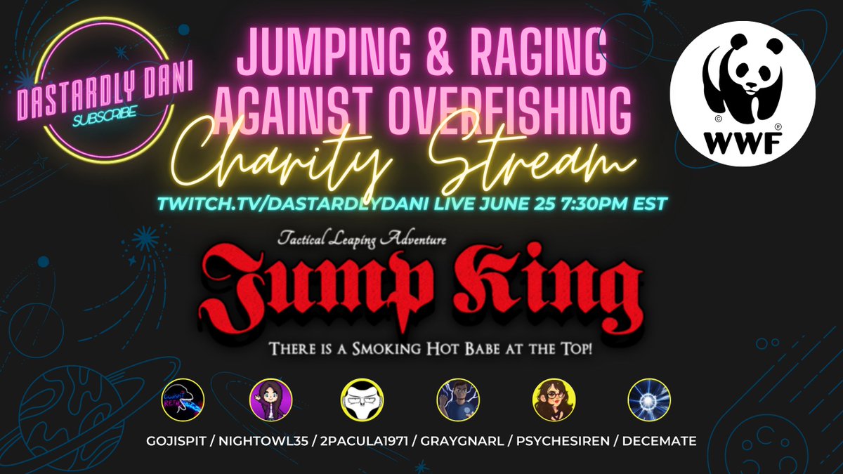 dastardlydani's tweet image. Today is the day I force 6 wonderful people to hate each other and themselves to see who gets the farthest in the map while playing Jump King. All for charity of course!

Be sure to stop by, enjoy the rage, donate if you can, &amp;amp; spread the love. 

REWARDS: bit.ly/3u1w3EO