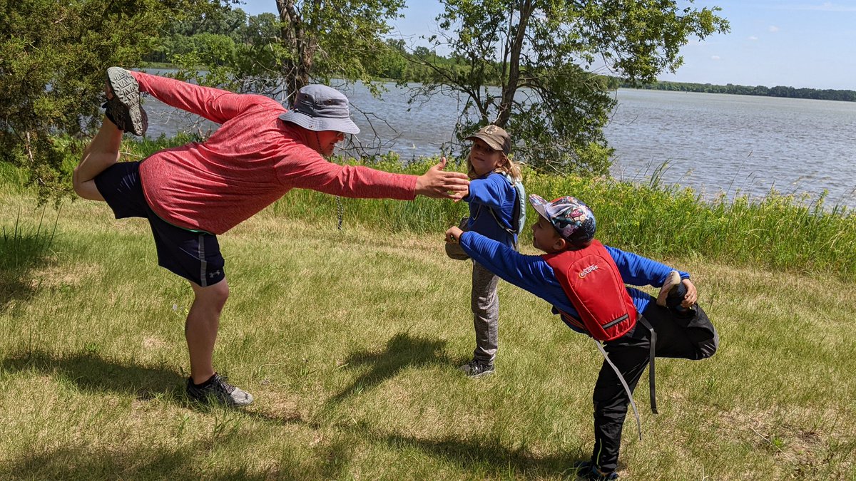 Camping and a little Yoga stretching. Love that the boys want to take part as well. #ddpy