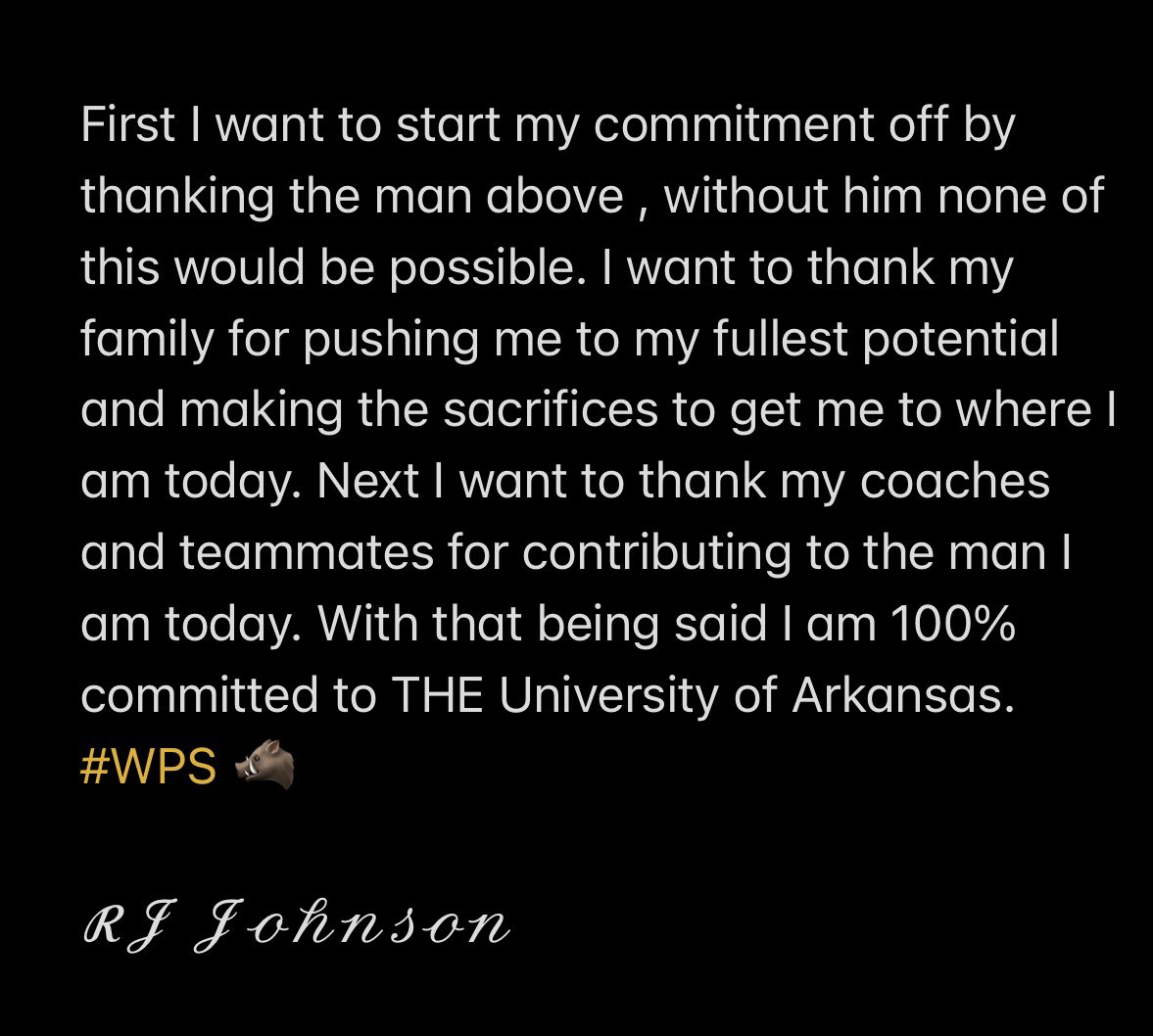 RJFutureProCO23's tweet photo. 100% committed❤️‍🔥Proud to be a Razorback!! Woo Pig Sooie🐗 https://t.co/nrI28YIGFH
