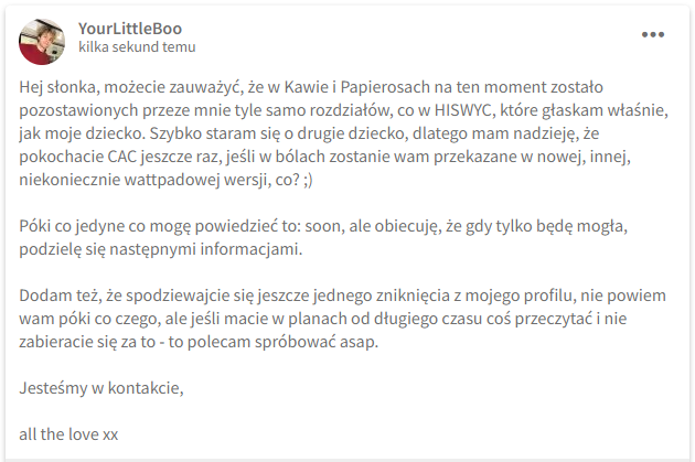 acczkolwiek's tweet photo. Kochani, chciałam się z wami podzielić czymś tak jak zrobiłam to na wattpadzie ;) #cacff #coffeeandcigarettespl (boże, jak dawno nie używałam tych tagów sksk)
all the love x https://t.co/1IkipG8WgB