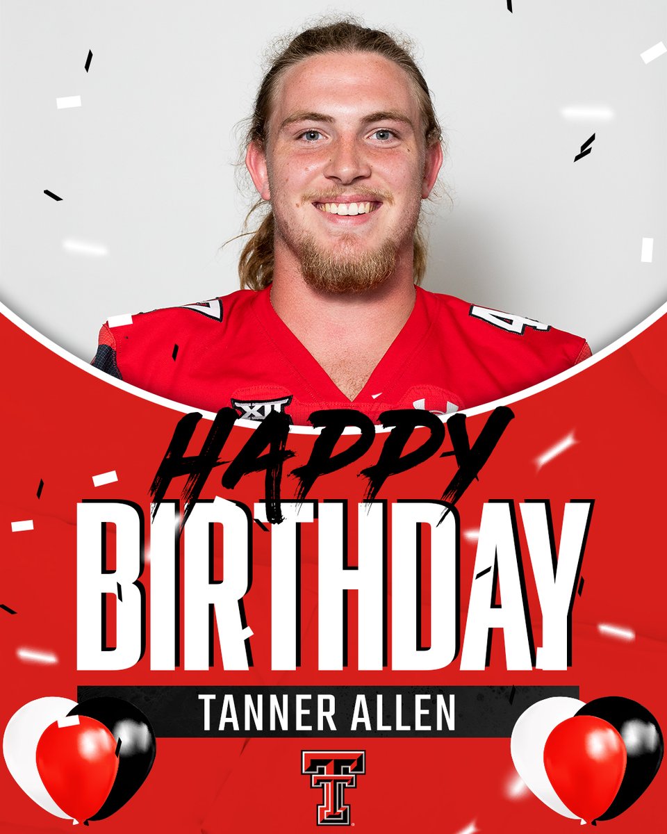 TexasTechFB's tweet photo. Happy birthday @Tanner_Allen22!

#WreckEm https://t.co/FCkoVz2Znb