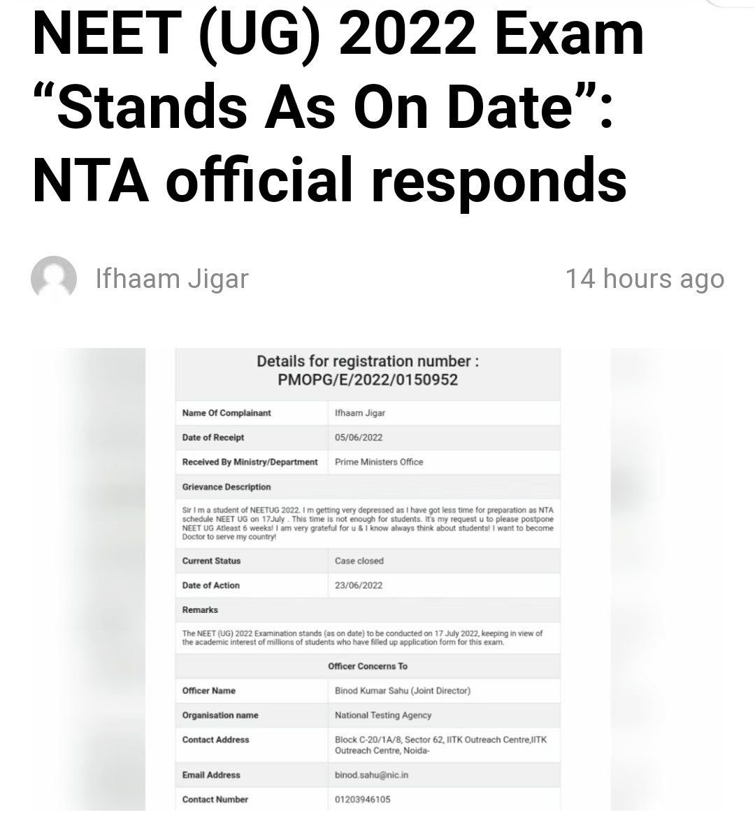 Samir06856749's tweet photo. Neet UG 2022 Exam stands as on date
#NEETUG2022 #neetpostpone https://t.co/zWwKiDecfd