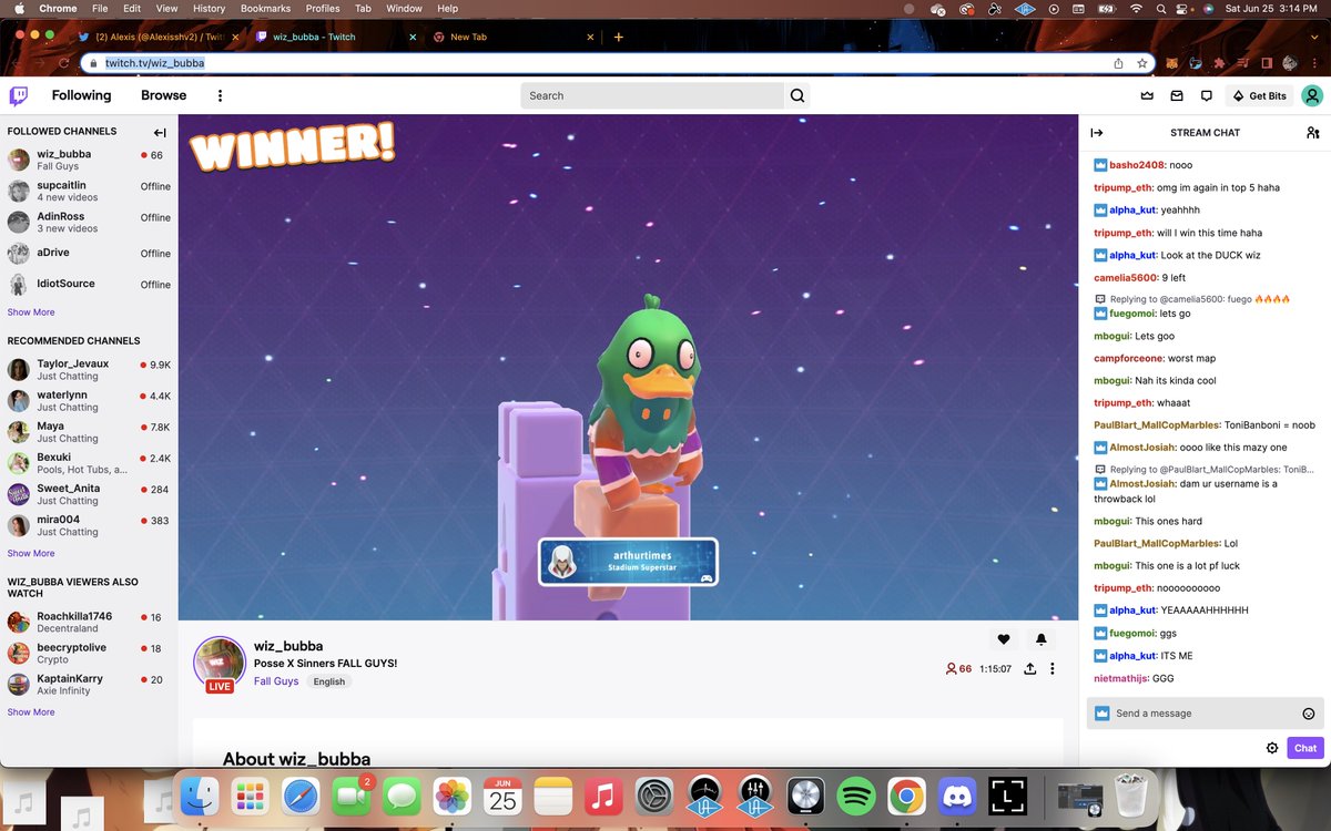 AND THE WINNER OF ROUND 4 IS <a href="/Alpha_Kut/">𝔸𝕝𝕡𝕙𝕒𝕂𝕦𝕥</a> ! CONGRATULATIONS! 🏆

Round 5 of the #posse X #SINNER FallGuys tournament with <a href="/WizBubba/">wizbubba</a> starting now! 

Join in!

twitch.tv/wiz_bubba