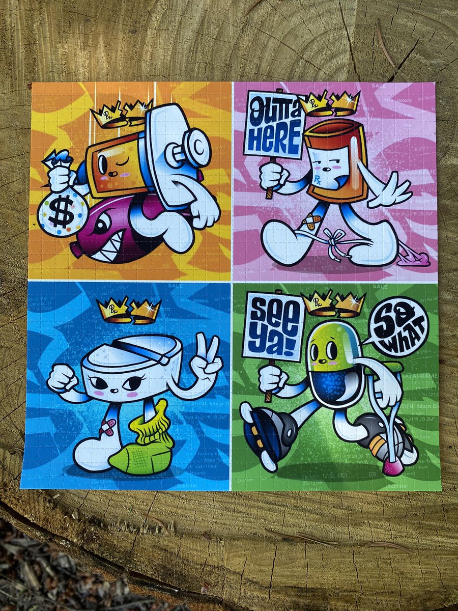 captaintrips_'s tweet photo. one of my favorite NFT projects with incredible leadership is @DrugReceipts
had to make some art with my prizes cracked crown set
captain trips likes the blotter!!!!
π§πβ‘οΈπ€©
#snugg https://t.co/q8dVQsrL8M
