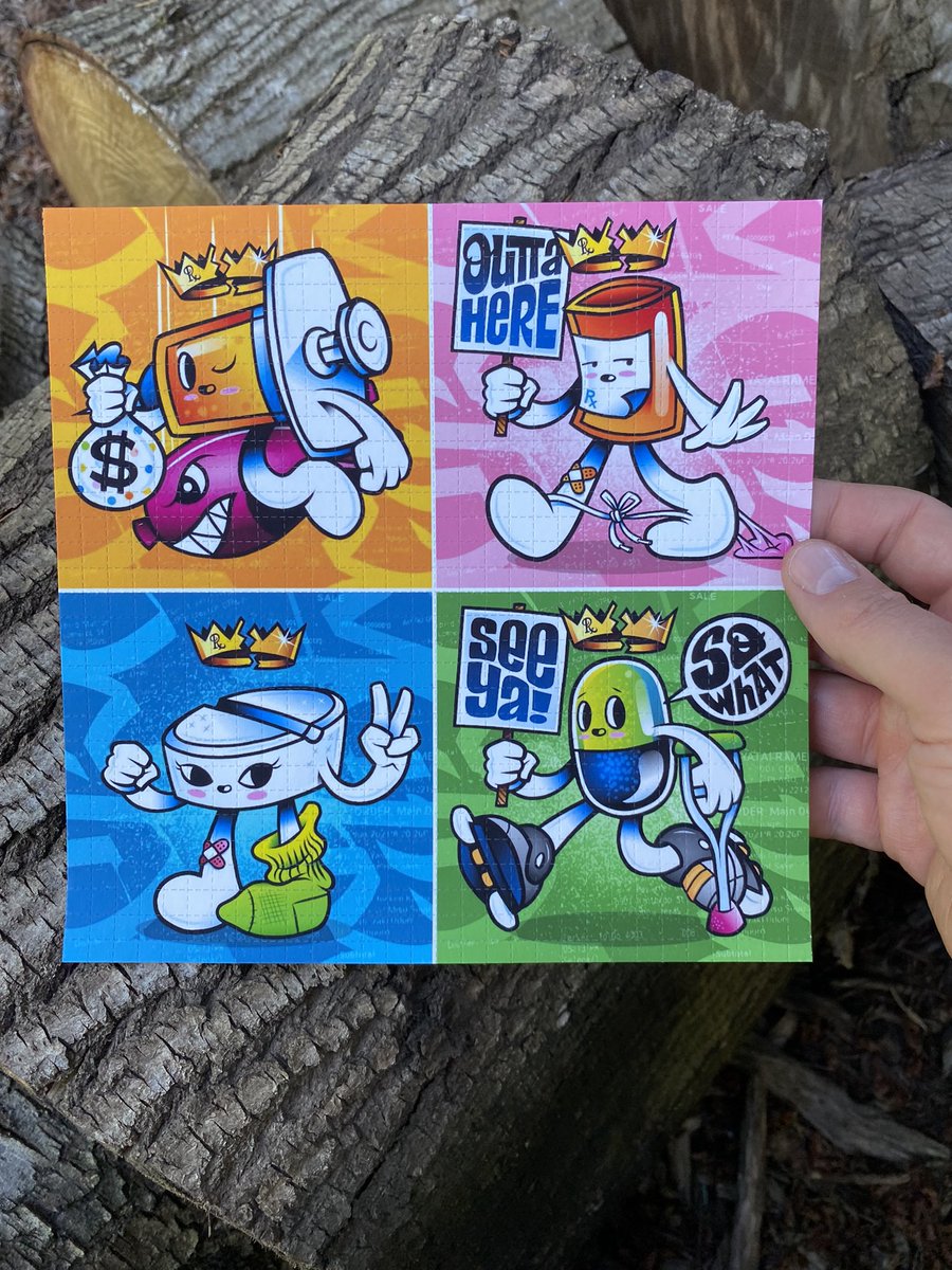 captaintrips_'s tweet photo. one of my favorite NFT projects with incredible leadership is @DrugReceipts
had to make some art with my prizes cracked crown set
captain trips likes the blotter!!!!
π§πβ‘οΈπ€©
#snugg https://t.co/q8dVQsrL8M