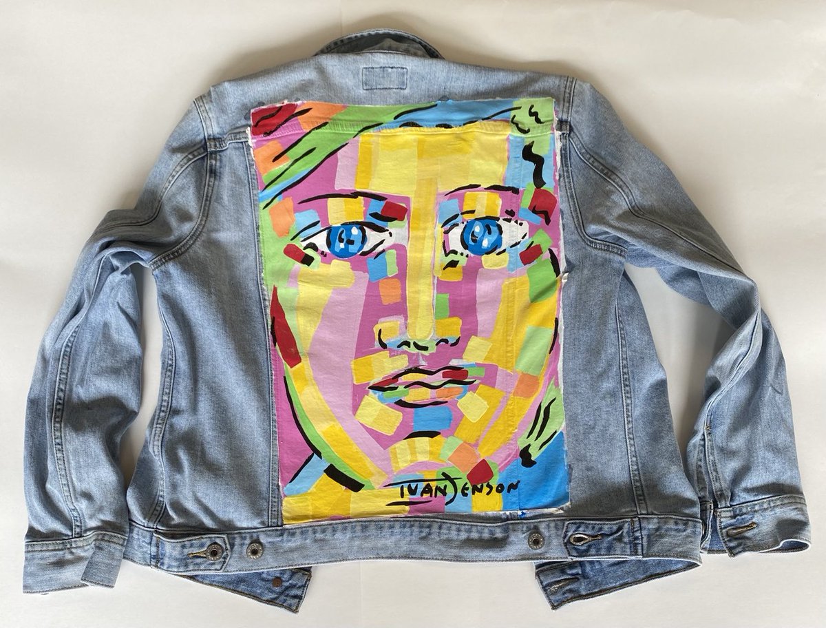 And original one of a kind handpainted Ivan Jenson Jean jacket. #IvanJenson #PopArt #JeanJacket #Jeans #Levi’s #Artwork #WearableArt #Fashion #FashionShow #Fashionable #TrendyArt #PopArtist #PopArtGallery #OperaGallery #AndyWarhol
