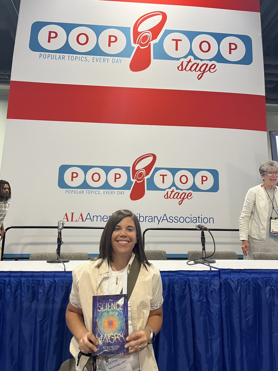 It’s @NeekoMelleby NOW at the PopTop Stage for the Magnificent Middle Grade Panel. Come join us! #alaac2022