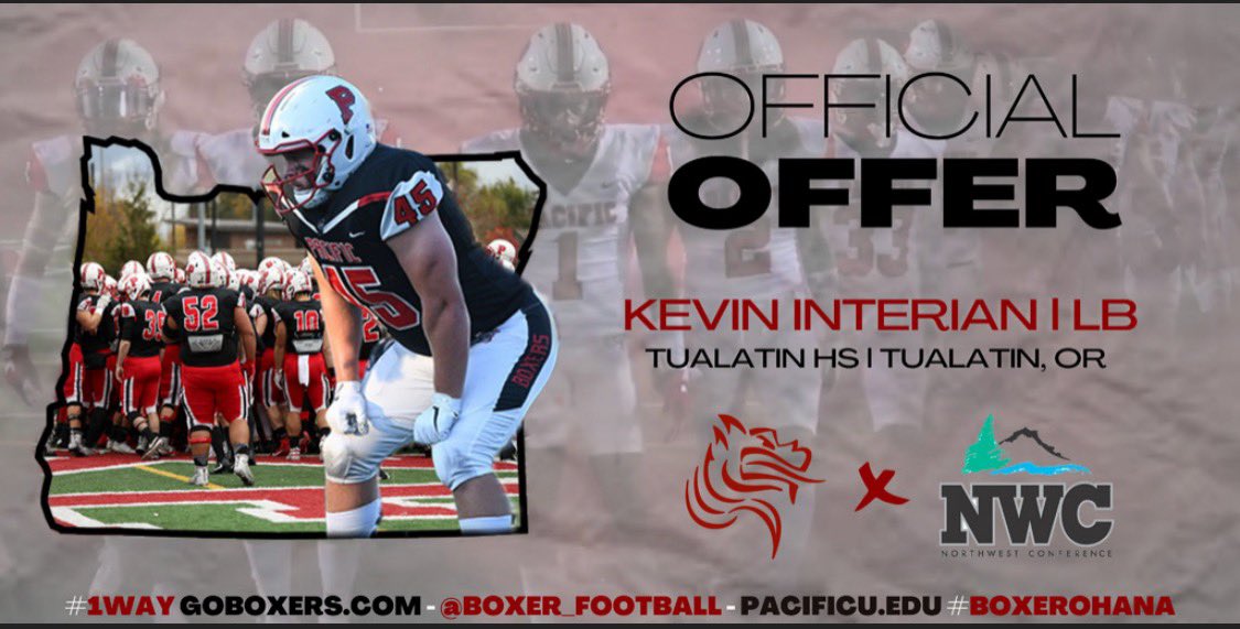 After a great camp at #PacU and a conversation with <a href="/Coach_Gilgan/">Lukkes Gilgan</a>, I am super grateful to have received an offer to play college football from <a href="/Boxer_Football/">Pacific Football</a>! Thankful for this opportunity!! #GoBoxers                      

<a href="/CoachFalc/">Ian Falconer</a> <a href="/coachferraro77/">Dom Ferraro</a> <a href="/TualatinHSFB/">Tualatin Timberwolves Football</a> <a href="/JordanJ_/">Jordan Johnson</a>