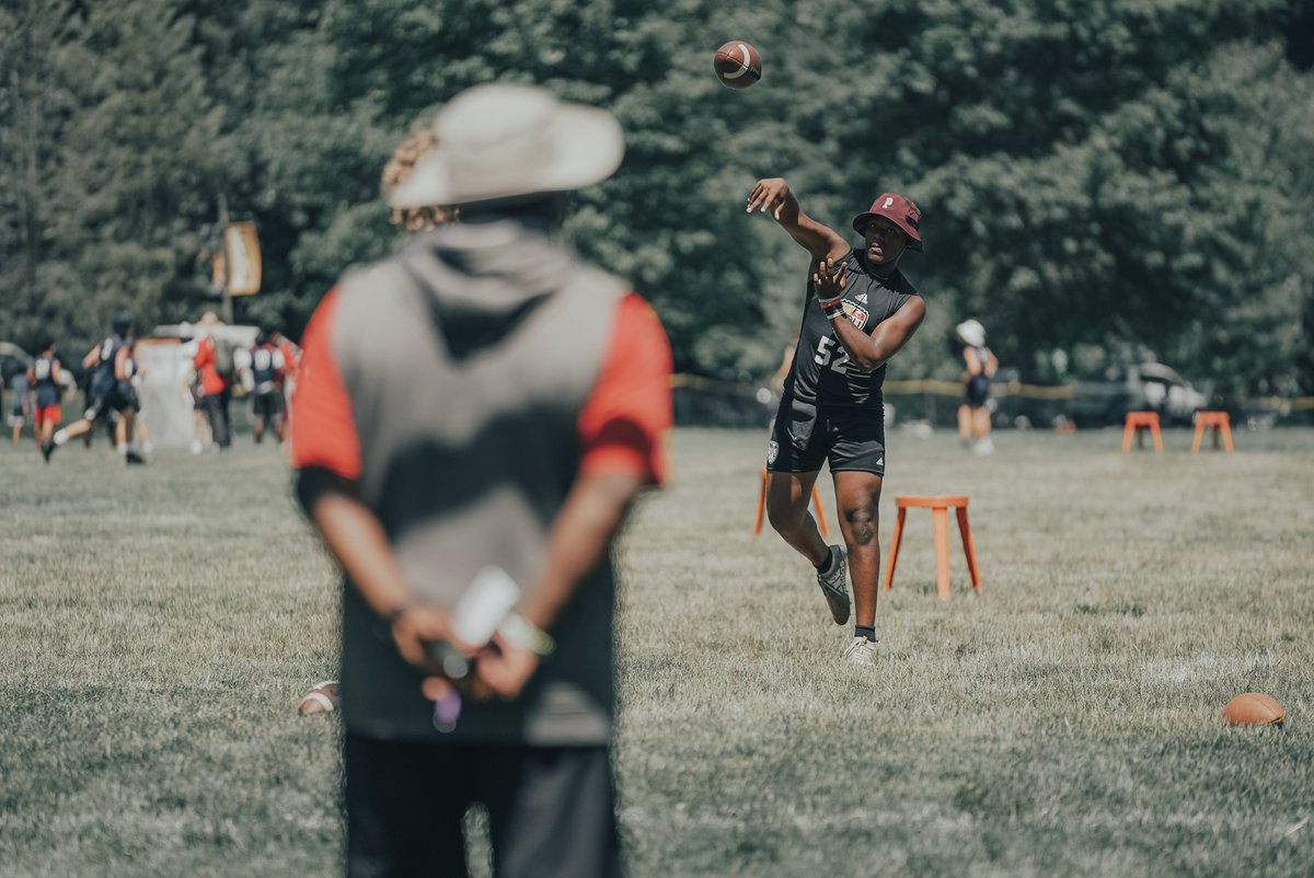 Bucket hat 🪣 🧢 season! #letswork Day 1 of @FBUcamp NJ in the books. @tballardqbcoach @rjcobbs @stevequinnFBU @ErikRichardsUSA @AWilliamsUSA @BALLERSCHOICE1 @TheUCReport @JeremyO_Johnson @SWiltfong247 @adamgorney #pathtonaples