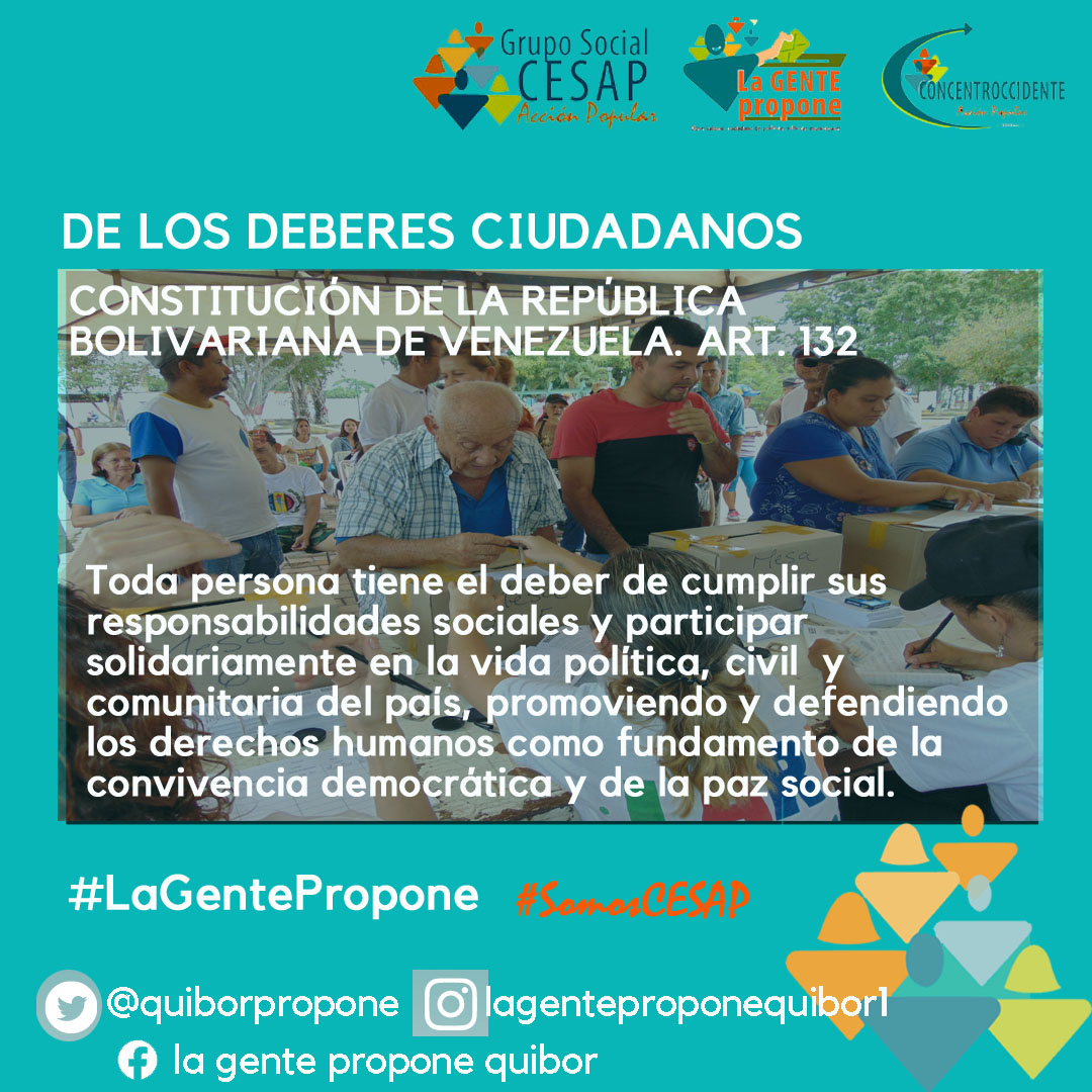 quiborpropone's tweet image. #BuenosDías El problema de un país es problema de todos sus ciudadanos, no seas indiferente porque lo que le está ocurriendo a otro te puede ocurrir a ti. Todos por una mejor Venezuela. Participar es la mejor manera. #26Jun #LaGentePropone #SomosCESAP #SomosCesapLara