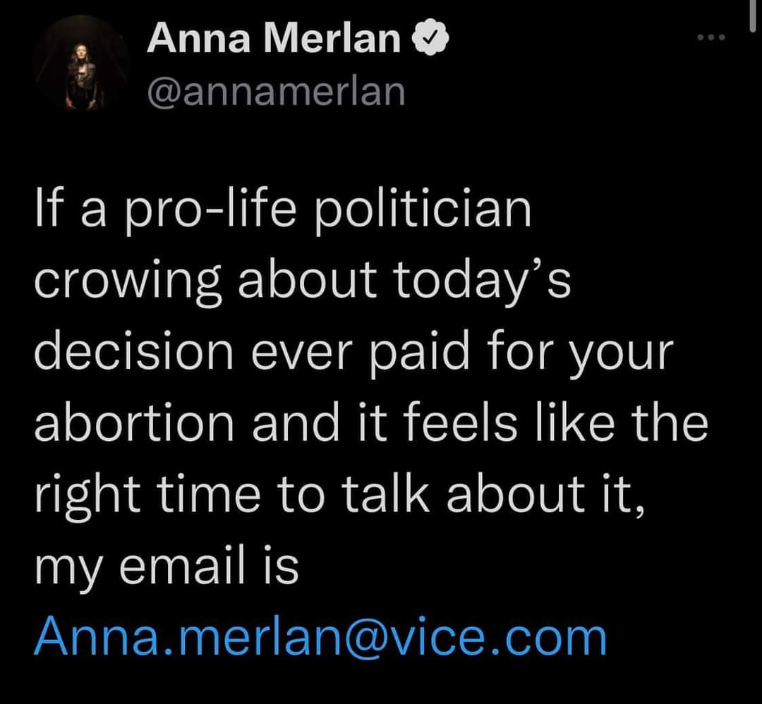 MJayJustus's tweet photo. #RoeVsWade #prochoice #ProLife #ProLifeMyAss #ProLifers #SupremeCourt #abortionrights @annamerlan https://t.co/om4eAB4UjR