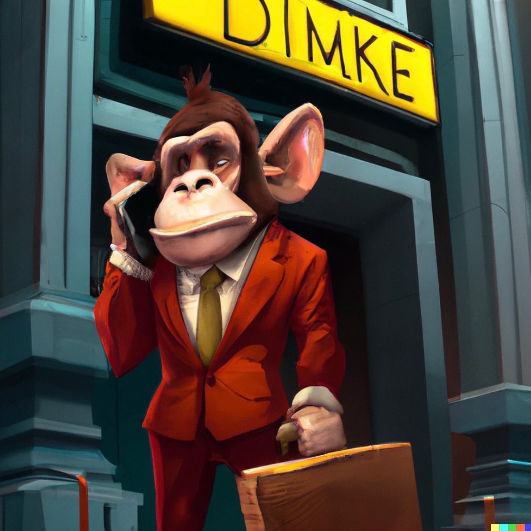 Donkey Kong as a finance bro on Wall Street #dalle #dalle2 #stonks