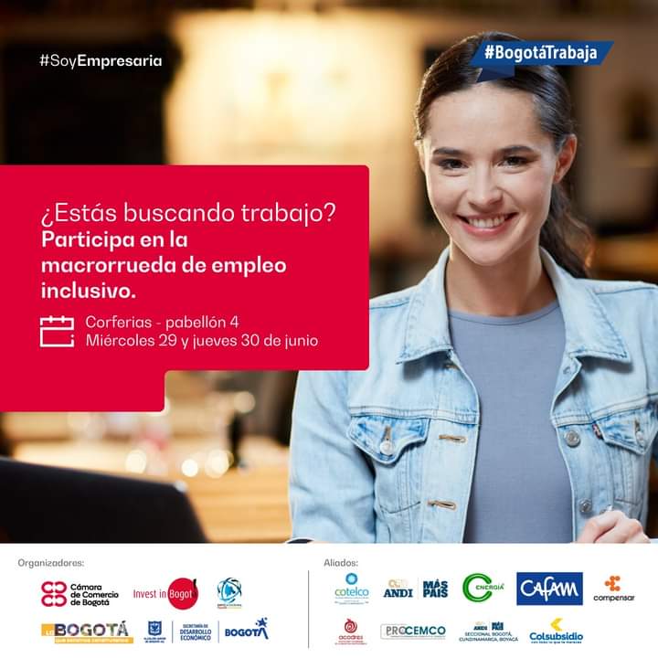 #PorElTrabajoQueSueñas | ¿Estás buscando empleo? La Macro Rueda de Empleo tiene más de 80 empresas participantes y 10.000 vacantes disponibles. Cafam y sus empresas aliadas estarán presentes para ofrecerte grandes oportunidades de empleo en diferentes sectores, áreas y cargos.