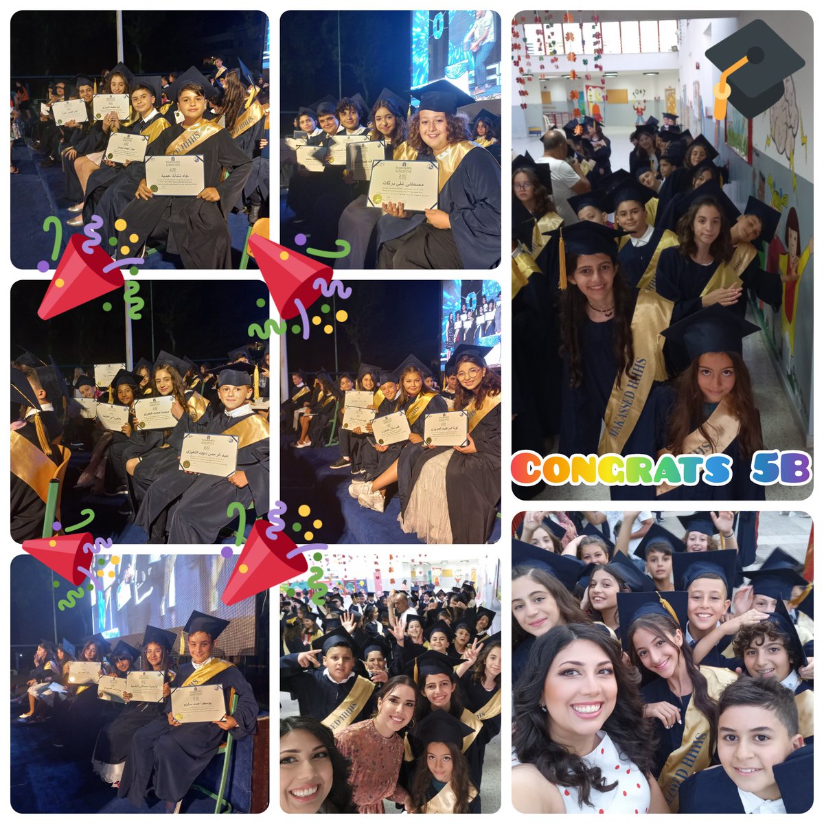 Congratulations to all our Grade 5 Graduates! Best of luck in your new journey! <a href="/Hhhsinfo/">Houssam Hariri HS</a> <a href="/DaraziFarah/">Farah Darazi</a> <a href="/dina_jradi/">Dina Jradi</a> <a href="/TawilNoor/">Noor Taweel</a> <a href="/AsmaaNajem/">Asma Najem</a>