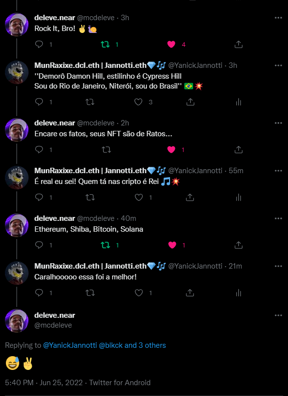 YanickJannotti's tweet photo. Tem que ser raiz memo do #RapNacional pra pegar as referencias!
obrigado mestre @mcdeleve 💥🚀
só na web3 que aluno rima com professor 🙏🏽
#NFTCommunity #RapBr #Rap #SpeedVive #NFTs https://t.co/sX37RgcM3S