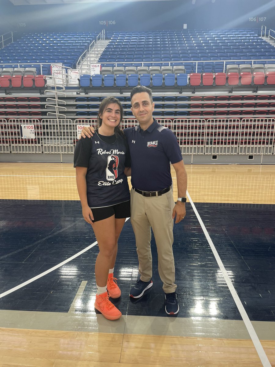 amivamvakitis's tweet photo. I had the absolute best time at the RMU Elite camp. I learned a ton and the competition was legit. Thank you so much for having me Coach B. Loved it. @RMUWBasketball @AthleticsMdca https://t.co/NS1pSBW7eC