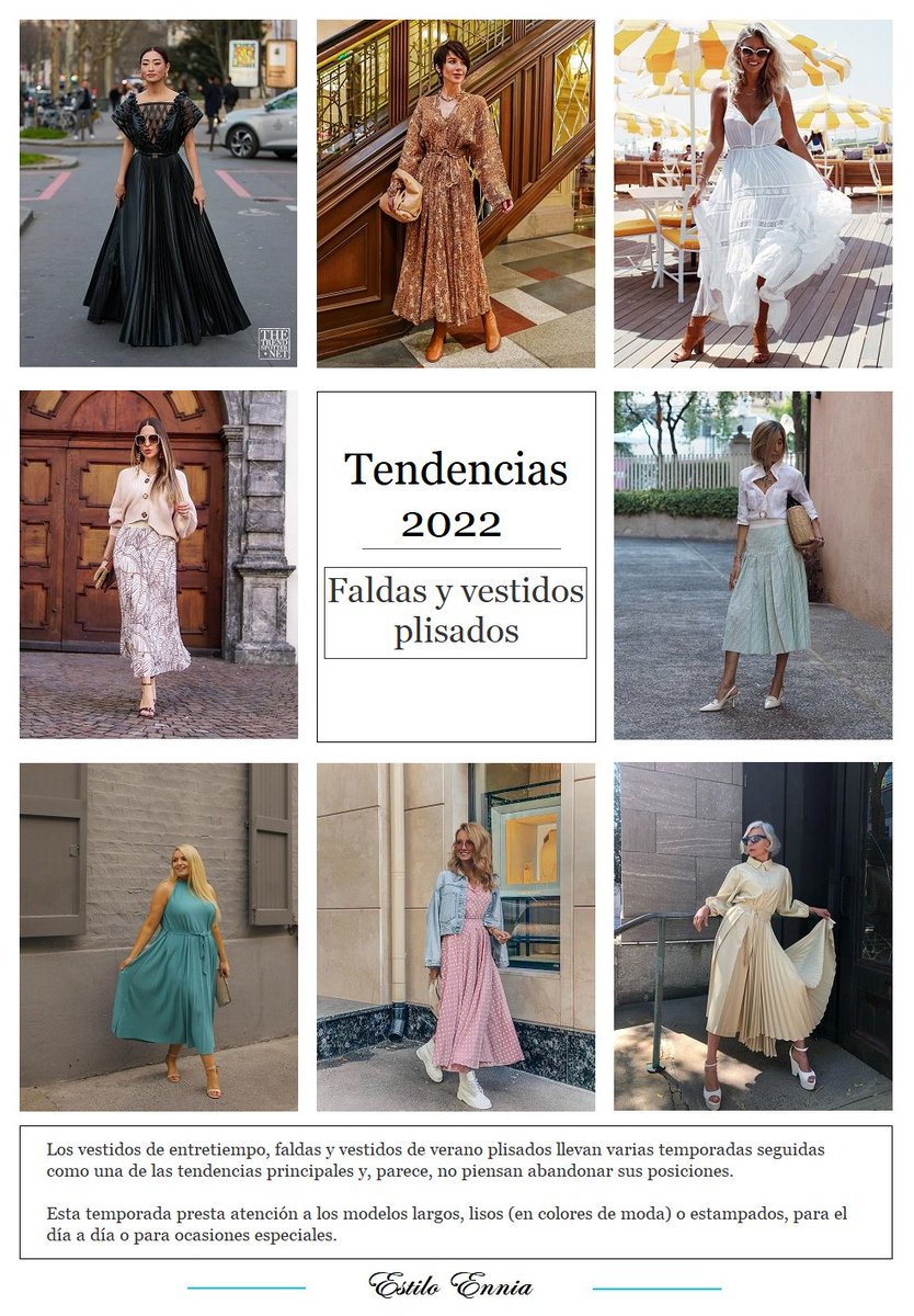 EstiloEnnia's tweet photo. Tendencias 2022: Faldas y vestidos plisados. Ideas de looks 😍❤️

Esta temporada presta atención a los modelos largos, lisos (en colores de moda) o estampados, para el día a día o para ocasiones especiales...->✨ https://t.co/gfPOUCcI1q
