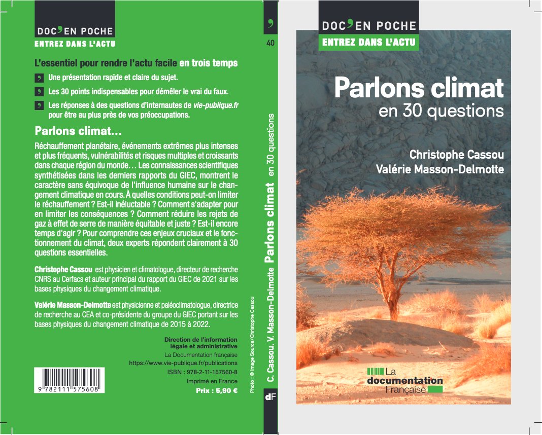 cassouman40's tweet photo. 📢 oye oyez!
🔥 Notre petit livre écrit a 2 mains avec @valmasdel, édité sous la marque de #ladocumentationfrançaise, est sorti!  
3⃣0⃣ questions sur les bases physiques du climat incluant les dernières conclusions du 6e rapport #GIEC 
Un ptit🧵
📚➡️https://t.co/IuaK3pYAYi https://t.co/V95yUCu63f