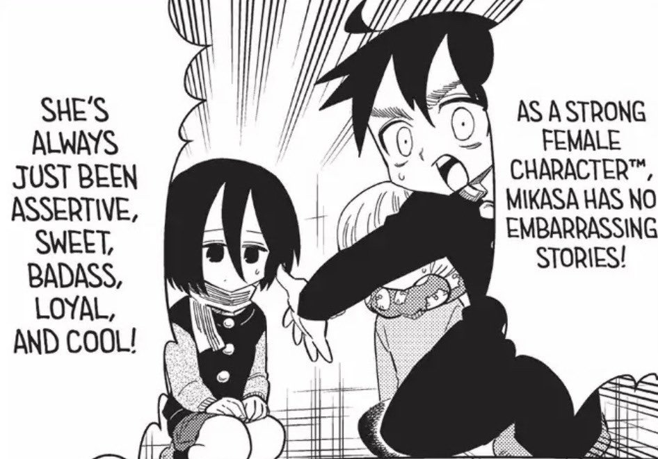 eren supporting mikasa in attack on titan junior high 🫶🏽