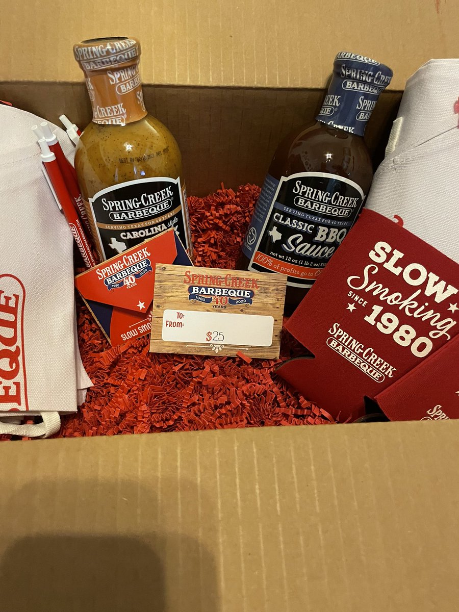 We received a generous donation from <a href="/SpringCreekBBQ/">SpringCreekBarbeque</a> that includes gift cards, aprons, and some of their fabulous sauce. Look out soon for a raffle that will help us raise money for our Veterans. Of course, we will include a jar of honey. Woot! Woot! #beekeeping