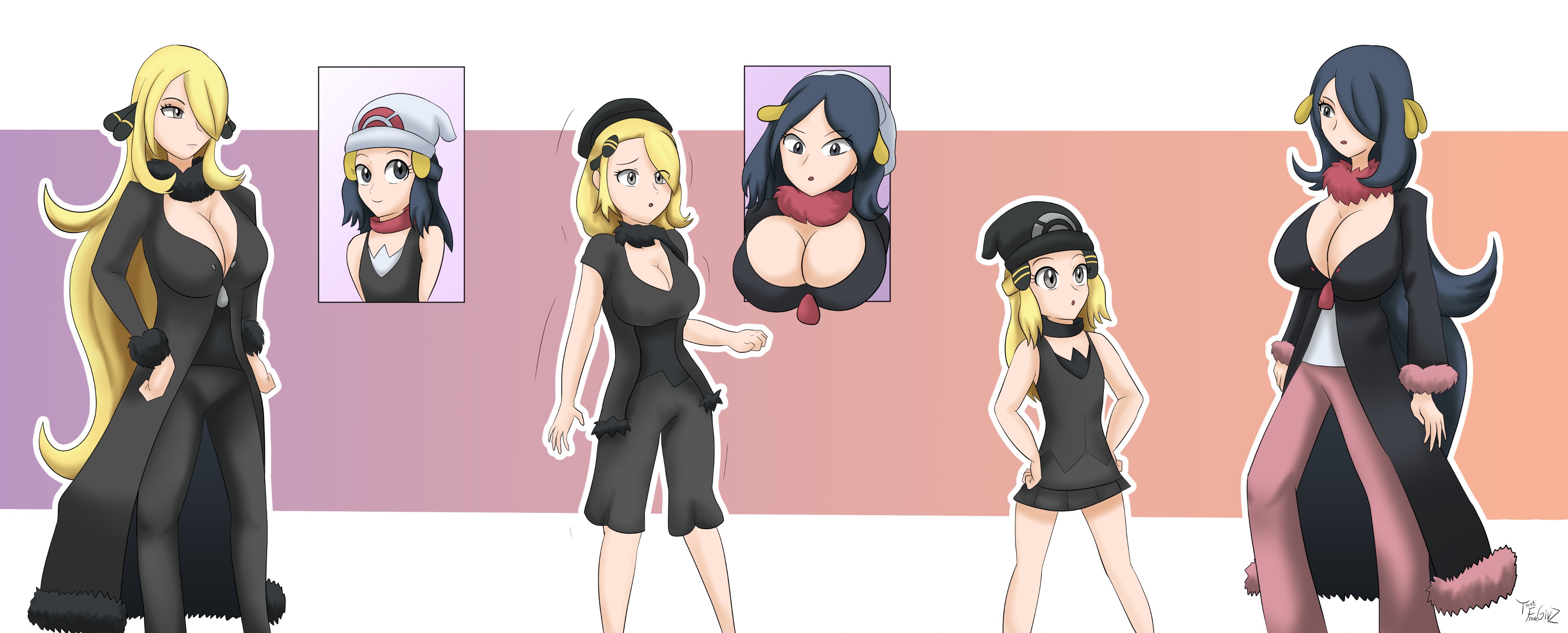 ThatFreakGivz (Commissions Open) on X: Cynthia and Dawn Swap