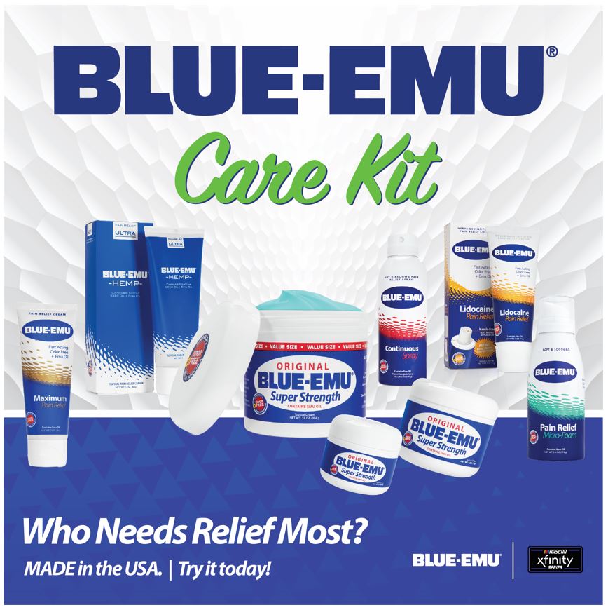 BlueEmu1's tweet photo. Which NASCAR Xfinity Series driver or team needs relief most? You decide who gets a Blue-Emu Care Kit.

One lucky fan who votes for the Care Kit winner, gets one too. Let's GO!

❤️+💬+🔃 = entry to win | 🇺🇸 only 

🇺🇸 Made. Try it today! | https://t.co/gDUUfySmsK

#TNLottery250 https://t.co/qlYHbIF8Ig