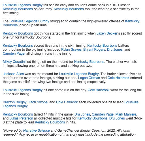 PrimetimeKYHQ's tweet photo. #14uStateChampionship #Playoffs #10 KY Bourbons beat #7 Legends 9-1.  Bourbons' attack was relentless. Dru Jones 3-3 3RS 2B RBI BB, Camden Page 2-4 RBI, Mark Maniere 2-3 RS 2B RBI, Lukas Peterson 2-3 RS RBI &amp; Jaxen Decker 1-2 RS 2B RBI.  Mikey Coradini CG 6IP 3H 1ER 2K 2BB HR https://t.co/lBKcrFrGS1
