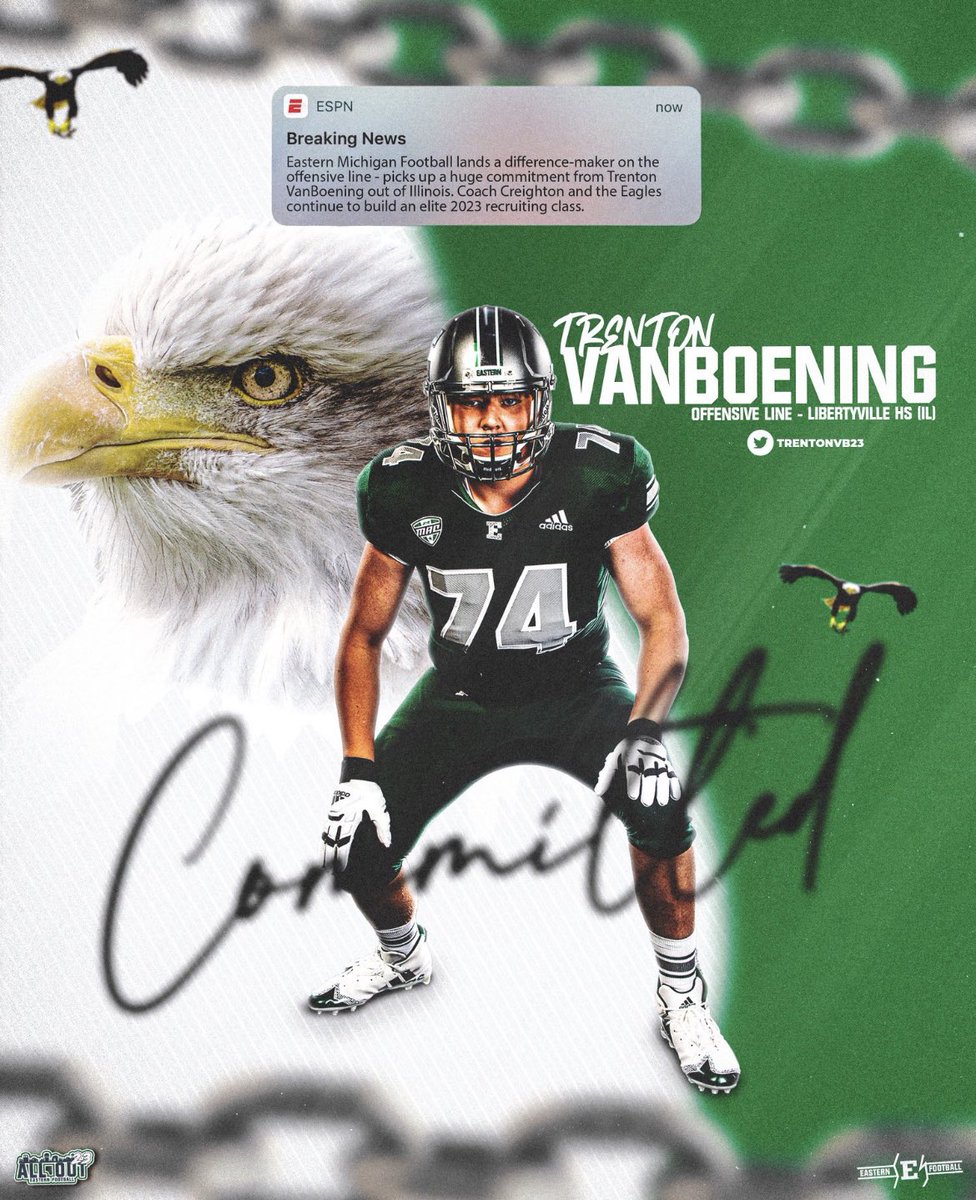 Committed! Go Eagles! 

 🟢🦅🔧🦅🟢

#ETOUGH #StackEm
<a href="/CoachSCoughlin/">Sean Coughlin</a> <a href="/Coach_Creighton/">Chris Creighton</a>