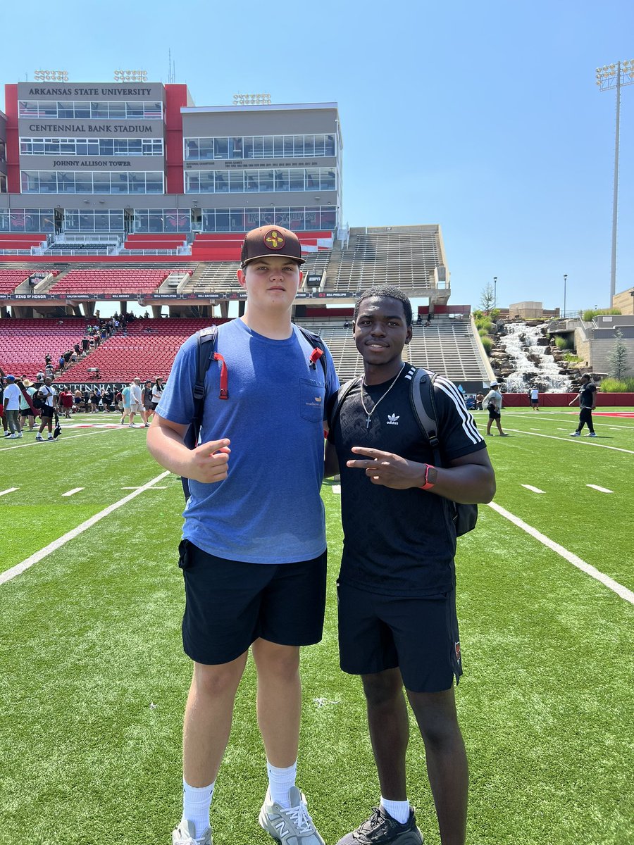 Had a great time today at Arkansas State. Got to meet @ThatBoyWebs I will be back next year @CoachButchJones @CoachAKwon