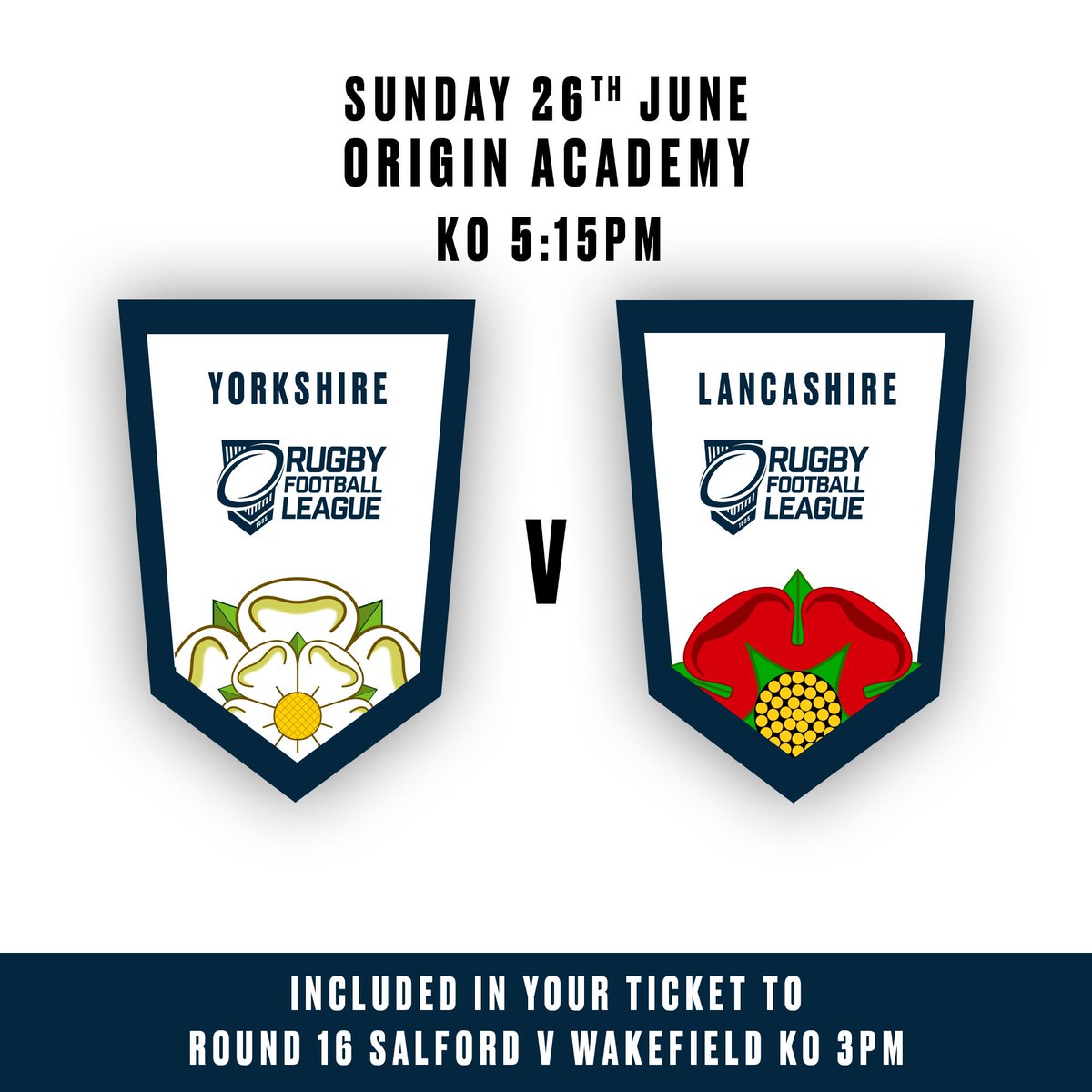 England_RL's tweet photo. 💪 It's Gameday...
🏉 See Lancashire Academy take on Yorkshire Academy from 5.15pm!
ℹ️ The game follows @SalfordDevils v @WTrinityRL at the AJ Bell Stadium. https://t.co/gcElsLfx0j