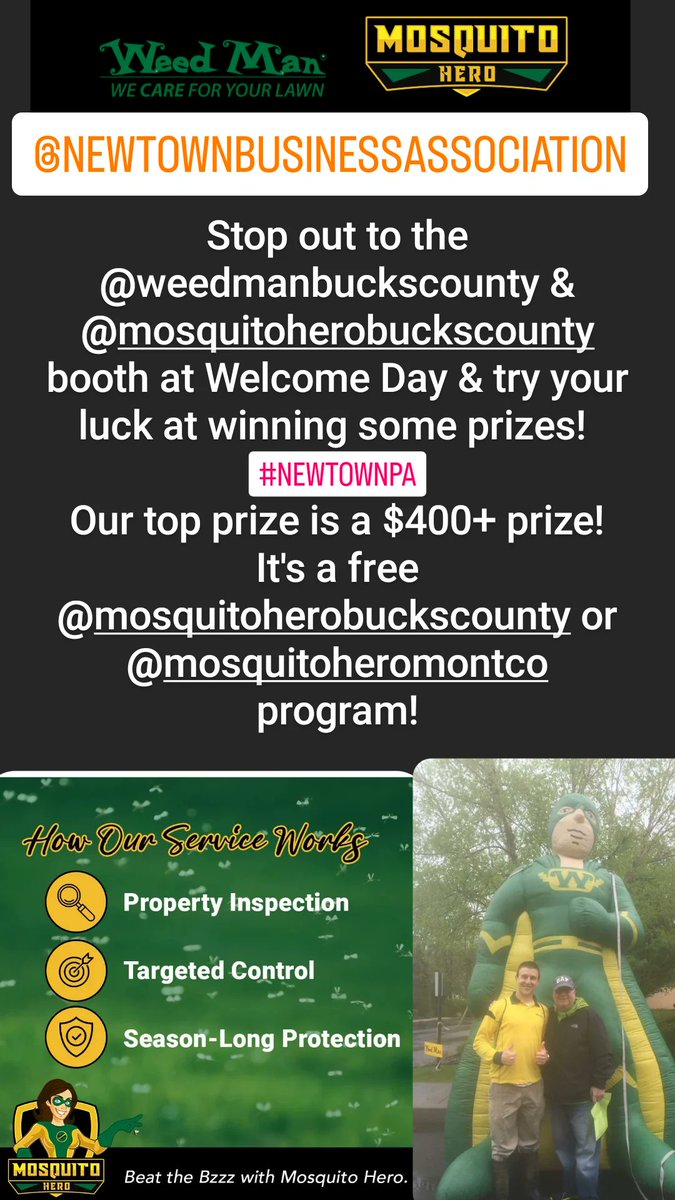 2legitmatt's tweet photo. Hope to see you Sunday 6/26 11a-4p at the @NBAnewtown #newtownwelcomeday #newtownpa #thestreetfairwithflair #newtownbusinessassociation #locallyownedandoperated 
@weedmanbuxmont 
@MosquitoHeroPA https://t.co/moRTYOrRyH