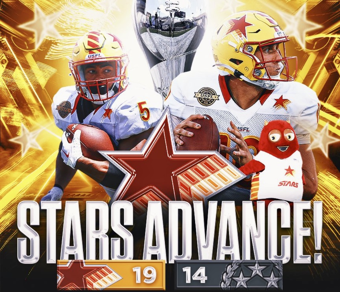 TheUSFLNewsHub's tweet photo. USFL Playoffs: Stars Soar Past The Generals, Earn Championship Game Berth (via @ByMikeMitchell) https://t.co/ly3a3VoX4R #USFL #USFL2022 #USFLPlayoffs #USFLGenerals #USFLStars https://t.co/vvwTjyBJC4