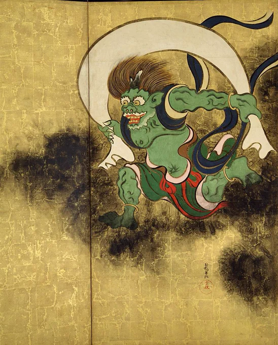 【風神】夫『うまく風に乗れない風神』#風神雷神図屏風 