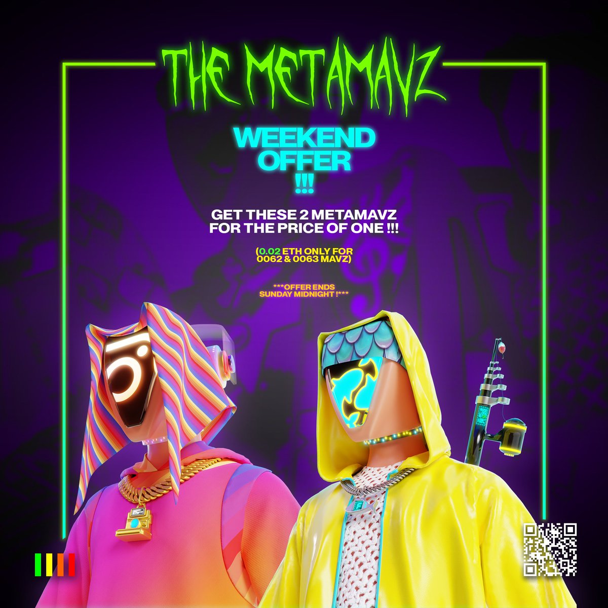 *** WEEKEND OFFER ✨
Get 2 Metamavz for the price of One !!! 🎉
Only 0.02 Eth for INSTAMAV#0062 and FISHHMAV#0063. 🎁🔥

***Offer ends SUNDAY at midnight.⏳

The Metamavz on <a href="/opensea/">OpenSea</a>
Floor price: 0.02Eth 🔥
NO GAS FEES ⛽
Link in bio 👆

#nft #community #nfts #nftcollection