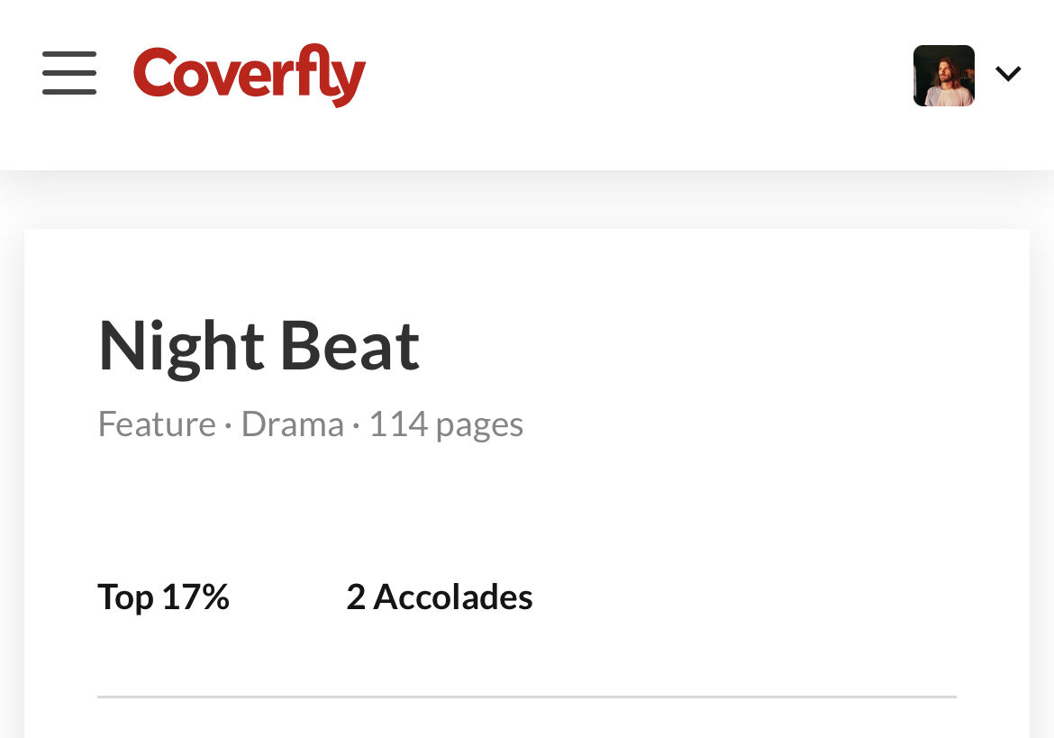 stralongo's tweet photo. Excited to announce my #featurescreenplay โNight Beatโ advanced to the semifinal round of the @outscreenplays Feature Competition and is now in the top 17% percent of discoverable scripts on @Coverfly. The #process is undefeatedโฆ https://t.co/5v0p9Zx1W5