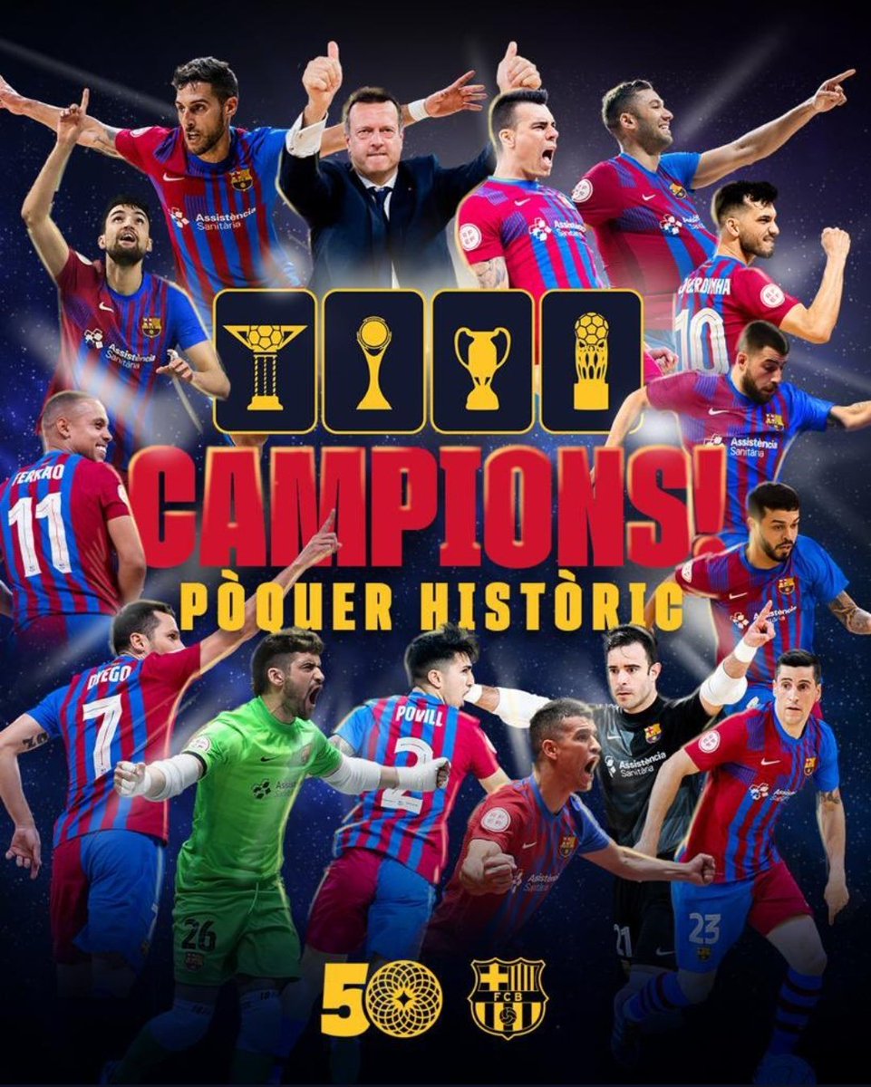 futsal_world_'s tweet photo. EL BARCA ES CAMPEÓN DE LIGA‼️🇪🇦

Con la mejor plantilla de la historia el @FCBfutbolsala conquista la liga y consigue un poker histórico.

Enhorabuena Blaugranas. https://t.co/SHihH7PLRo