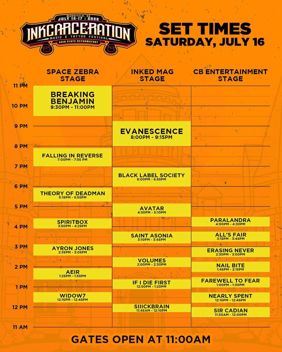 TheCovertShow's tweet photo. Day two of Inkcarceration Festival, from the Inkcarceration Facebook page! Saturday's lineup is now out 

#inkfest #inkfest22 #inkfest2022 #inkcarceration #inkcarceration22 #inkcarcerationfestival https://t.co/D8u9dCipxe