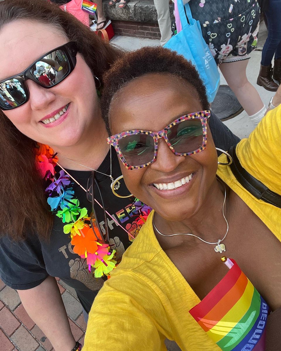 swdelta7's tweet photo. It was nice to hang out with this lady today - and have a couple of drinks. It was wonderful to see the community come together in its colorful glory! #SalisburyPRIDE #PROUDally https://t.co/R2Z0nfmDs4