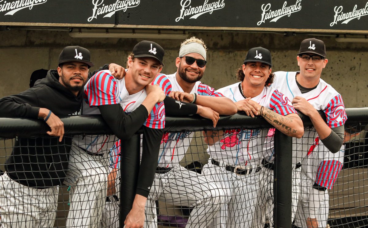 MKEMilkmen's tweet photo. Get a MOOOVE on bidding for these SWEET jerseys! (Link on our website) 🍬🔥⚾️

Tonight’s game is presented by Ascension Franklin! https://t.co/QLrJraLmLn