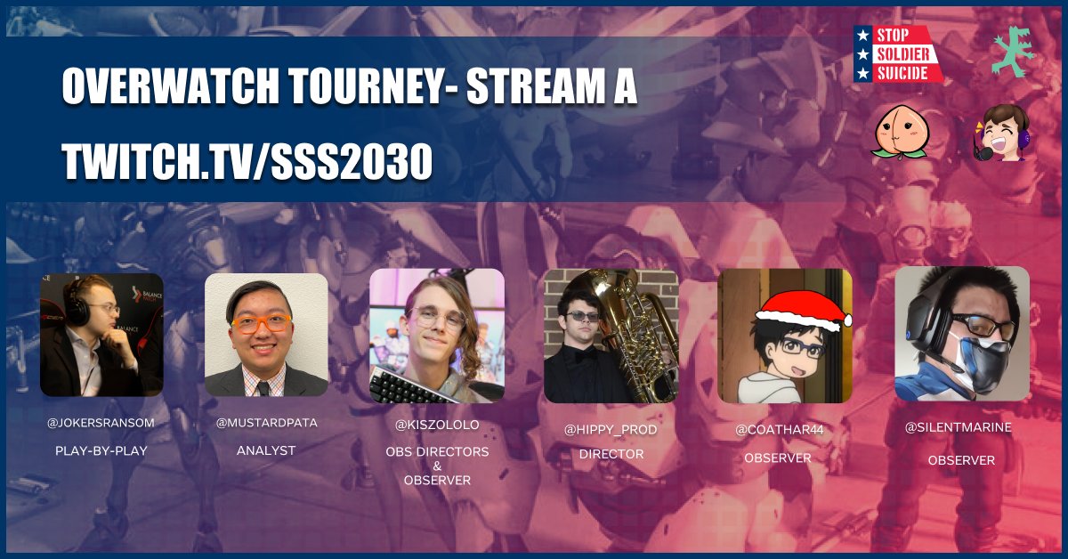 Day Two of the Charity #Overwatch Tournament. We hit our $400 goal, can we make it to $500 tonight? 

Going live in 10 minutes 👉twitch.tv/sss2030

#Veterans #Military #Charity