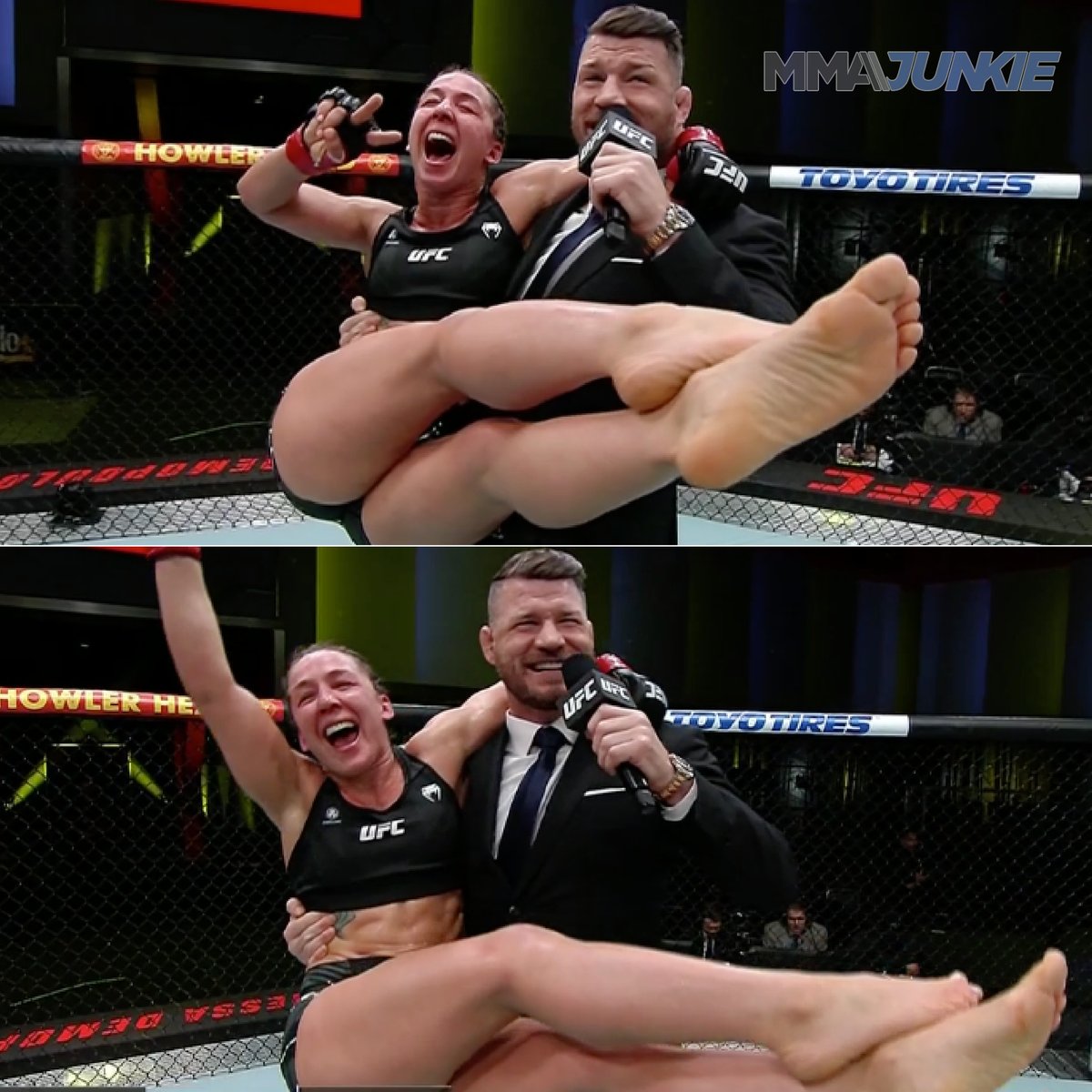 MMA Junkie on X: Vanessa Demopoulos (@monster_demo) jumped into @bisping's  arms for her signature celebration after a split decision win. 🤣  #UFCVegas57 | More: t.co5mlORc9rVk t.coRcox3WZDOX  X